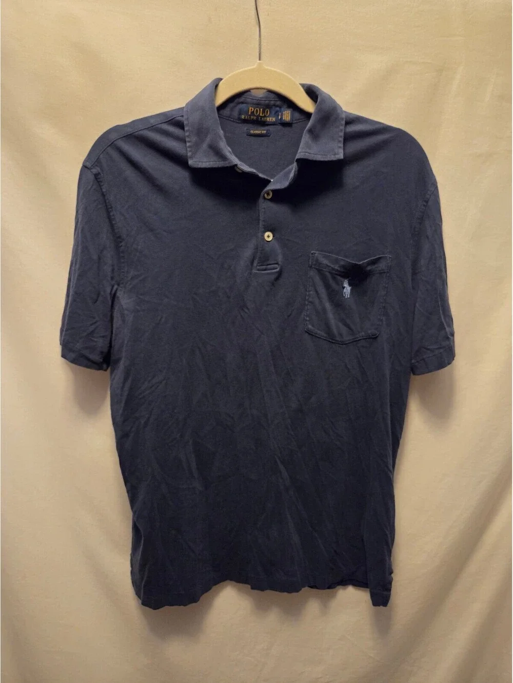 Polo Ralph Lauren Preppy Classic Fit Navy Blue Polo Shirt with Pocket